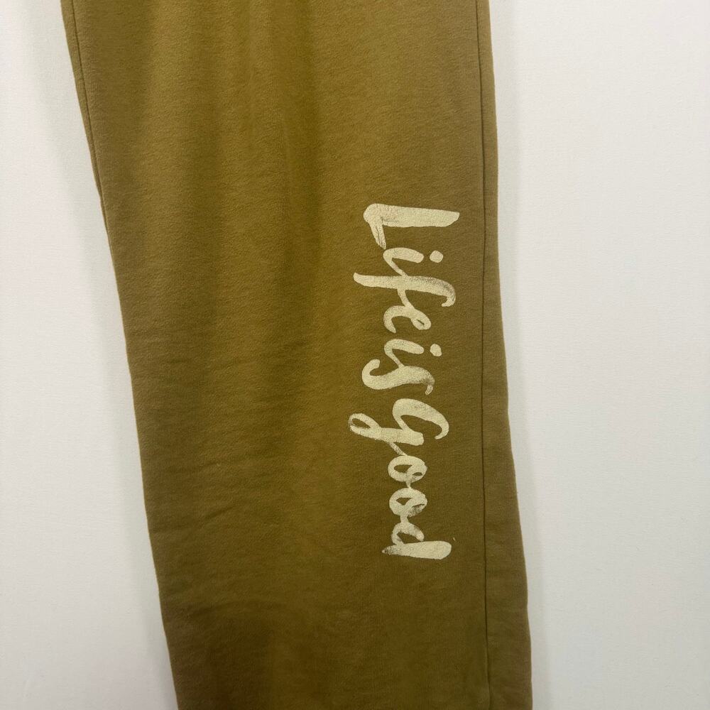 Life Is Good Women’s S Pull On Sweatpants Cotton Blend Green Wide Leg Athleisure - Picture 6 of 7
